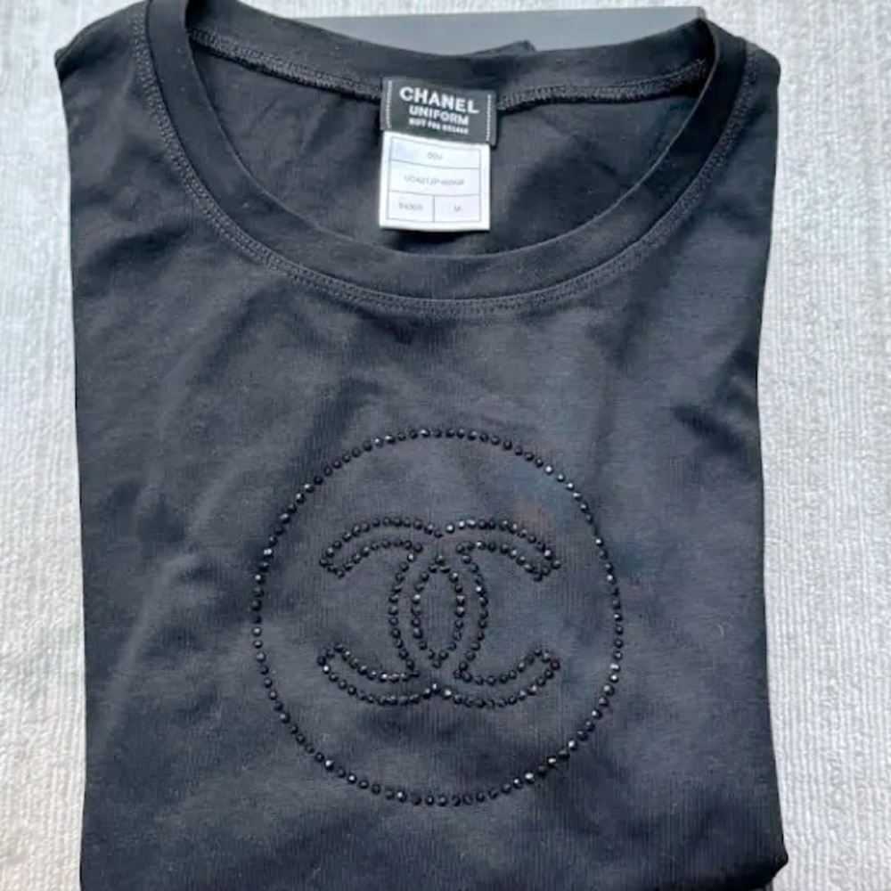 Chanel Beaded CC Logo Tee